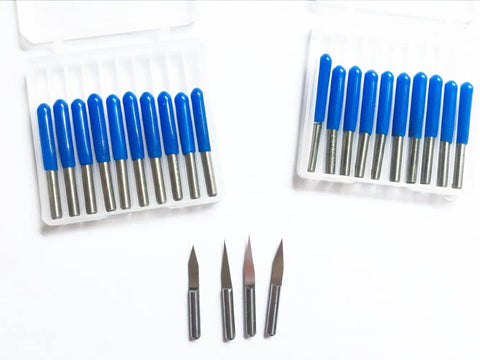 V Shape Carbide PCB Engraving Bits Set For CNC Router 0.1mm Cutting Edge, 3.175mm Shank, Includes 10 Degree 15 Degree 20 Degree 30 Degree Angles, 20 Pieces Long-Lasting Precision For PCB Engraving And Micro Detailing