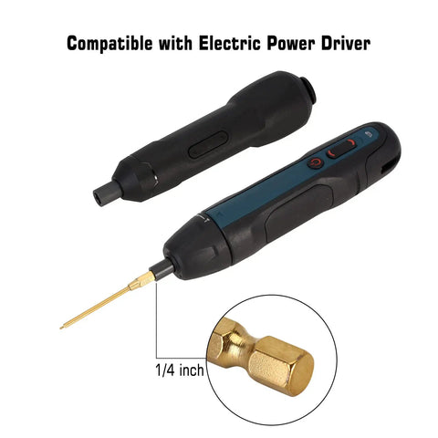 RC Tool Kit 6 In 1 Quick Change Screwdriver Set with compatibility details and power driver attachment shown