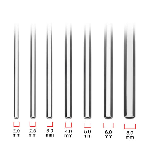 Set of seven varied size hex keys from 2.0mm to 8.0mm for 6mm T Handle Allen Wrench Set Metric Hex Key Set With Long Arm Heavy Duty CRV Chrome Vanadium