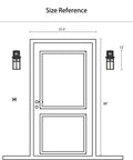 Built Different Matte Black Outdoor Wall Lights With Dusk To Dawn Motion Sensor And Water Glass Shade waterproof size reference diagram.