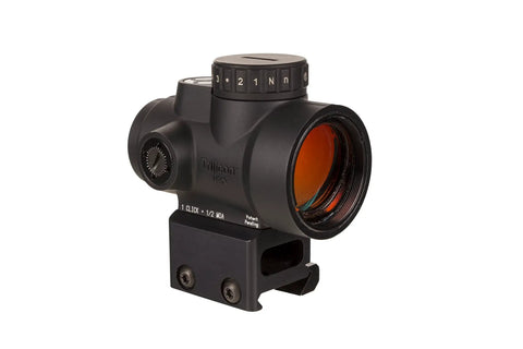 MRO HD Red Dot Sight Built For Speed Target Acquisition With Sealed Mini Reflex Optic, side view showing lens and adjustment dials.