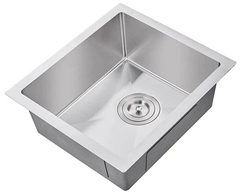 Undermount 19 Inch Single Bowl Stainless Steel Kitchen Sink SUS304 Space Saver For Small To Mid Size Kitchens With 3.5 Inch Drain Easy Clean Finish