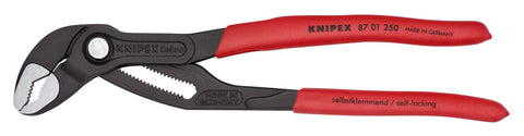 Three Piece Ten Inch Pliers Set With Quick Adjust Cobra Pliers On The Workpiece, Pliers Wrench Replacing Inch And Metric Open End Wrenches
