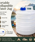 Collapsible Water Container With Spigot For Camping And Outdoors featuring accordion foldable design and portable handle