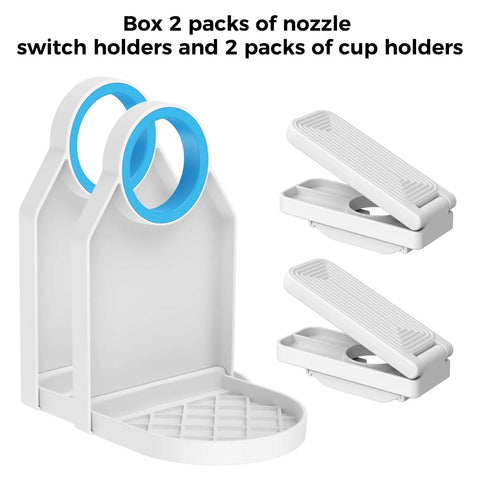 Two-Pack Laundry Detergent Cup Holder with nozzle button upgrade, no more messy drips, easy one hand use and drip tray.