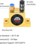 Two Pack Beefed Up Pneumatic Air Turbine Vibrator Set, GT10 model with air inlet, outlet, durable aluminum alloy, and muffler.
