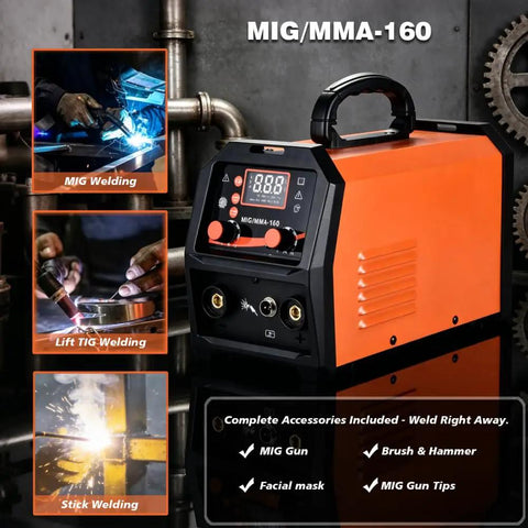4 In 1 Portable Inverter Welder With 160A Dual Voltage Do It All MIG MMA Lift TIG Arc Welding Machine For Home Workshop