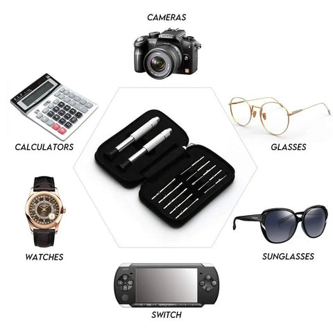Eyeglass Repair Kit With Ten Style Precision Screwdrivers Seventy Tiny Screws Four In One Portable Driver for glasses repairs