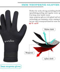 Water Sports Neoprene Gloves 3mm With 4 Way Stretch And Adjustable Strap For Snorkeling Diving Kayaking Surfing Spearfishing And All Watersports Built To Keep Hands Warm And Protected Black XL with material layers