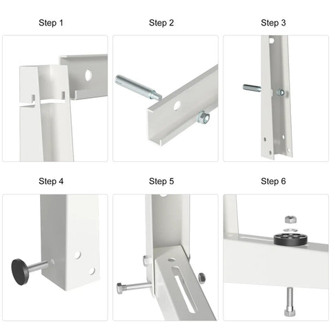 Installation steps for Heavy Duty Mini Split Wall Mounting Bracket For Outdoor Ac Condensers 9K To 36K Btu Support Rack.