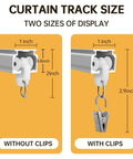 Heavy Duty Ceiling Curtain Track System With Silent Glide And Extra Long 9ft White Rails With Clips Size Chart