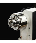 4 Inch Wood Lathe Chuck Set Built To Last With 1 Inch By 8 TPI Thread And 3 Quarter Inch By 16 TPI Adapter Nickel Plated Self Centering 4 Jaw Wood Turning Chuck For Lathe installed on lathe