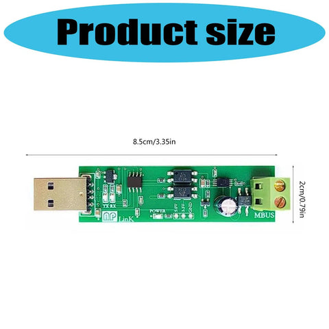 USB To MBUS Slave Module For FC722 Chip Debugging, Low Leakage Current, Industrial Rate 300 9600 BPS, Adjustable Bus Voltage 12V To 42V, 5V And 3.3V Regulated Output, Stable UART Communication MBUS Debugging Accessory, 8.5cm board