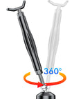 Adjustable Motorcycle Wheel And Chain Cleaning Stand With Adjustable Height, One Hand Operation, showing 360-degree rotation