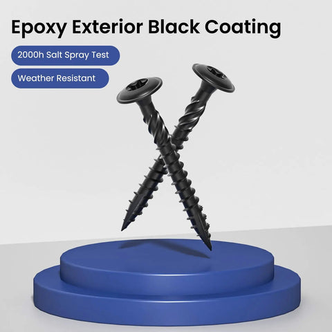 Pro Level Lag Screws For Heavy Duty Framing Number Fourteen By Two Point Five Inch Carbon Steel Wood Construction Fasteners displayed with epoxy exterior black coating.