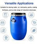 Built Tough As Nails Sealed Plastic Drum With Lid For Shipping And Storage 30L 50L 60L 65L HDPE Industrial Chemical Barrel