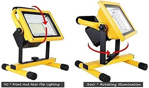 JUDYSSY Led Floodlight 500W 5000Lm Rechargeable Led Work Light with 360° rotation and adjustable angle for versatile lighting.