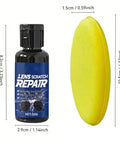 Image showing Scratch Repair For Sunglasses And Glasses With Dual Action Shield 50g Deep Cleaning Liquid alongside a yellow pad.