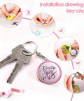 Installation steps for 50 Pack Keychain Button Making Kit For 1.25 Inch Button Makers, keys with custom button keychain