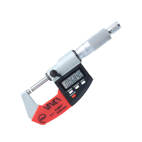 Next-Level Digital Micrometer 0 To 1 Inch And 0 To 25 mm Range, Ultra Precise 0.00005 Inch And 0.001 mm Resolution, IP64 Waterproof, Hold Function, Carbide Tip, Dual Readout LCD For Easy Machining QC And Precision Measuring