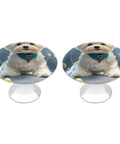 2 Pack Lovely Maltese Dog Cabinet Knobs Round Drawer Pulls Stainless Steel Hardware For Your Kitchen And Bath Cabinets