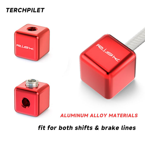 Alloy Bike Cable End Caps Set For Road And Mountain Bikes, Durable Crimps With Square Wire Tail Caps, Machine Screws And Hex Spanner, Secure Brakes And Smooth Shifting