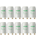 S2 Ecoclick Mechanical Fluorescent Lamp Starter 4W To 22W 10 Pack For 110 130V Or 220 240V Systems Easy Install Eco Friendly Durable And Ready For Fluorescent Fixtures, white plastic starters