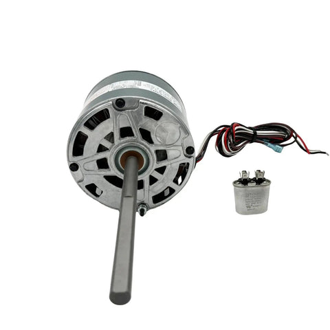 RV Air Conditioner Fan Motor 1/3HP 115V Dual Speed With Capacitor Included Fits Fasco D1092 Broad Ocean front view with wires
