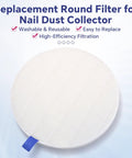 2 Pack Nail Dust Collector Filter Replacements Washable Reusable Filters For Nail Dust Vacuum Fan No Spill Nail Dust Collectors