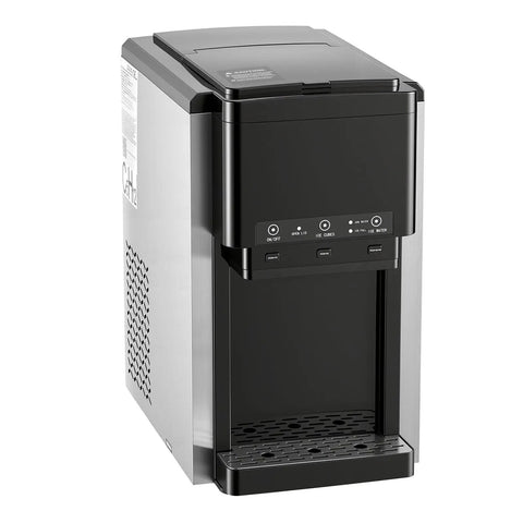 Effortless Countertop Water Dispenser And Rapid Ice Maker Cranking Out 35 Pounds Daily With Fresh Ice Cubes and Crushed Cut for Cold Water On Tap.