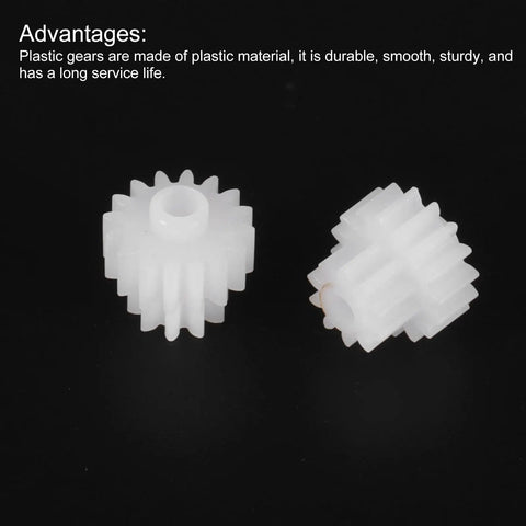 20 Piece Plastic Gear Set With 16 Teeth Module 0.5 Reduction Gears For RC Cars And DIY Robots, durable white gears close-up