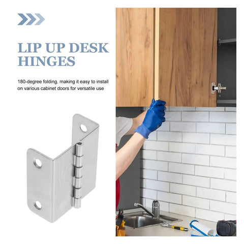 Person installing cabinet using Stainless Steel Self Closing Reversible Door Hinge Set 4 Pcs Adjustable Folding Butt Hinges