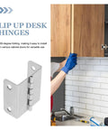 Heavy Duty Adjustable Folding Door Hinges 4 Pack For Cupboards And Dressers, Quiet Soft Close Cabinet Hinges shown in a kitchen setting