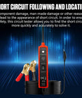 Circuit Probe Tester With Overload Protection And Component Activation For 6-24V Systems, Polarity And Continuity Testing shown with 13Ft cable and clips