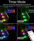 LED Deck Lights Kit Multicolor 20 Pack 1.22 Inch RGBW IC Smart Recessed Low Voltage 12V Step Lights IP67 on timer mode