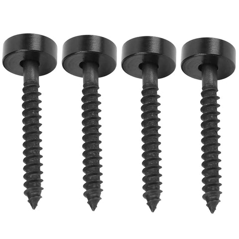 Guitar Neck Screws And Joint Bushing Set For Electric Bass 4 Piece Ferrule Fasteners With Shims String Ferrules Durable Metal Hardware For A Quick Snug Neck Fit And Rock Solid Install Black, black metal screws