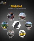 Diagram showing Amber And Red Universal Trailer Side Marker Lights With Smoked Lens use for trucks, semi-trailers, buses, and more.
