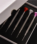 Watch Repair Screwdriver Kit With Color Coded 3 Piece And 1 Piece Set showing inside of box with stainless steel tools.