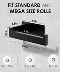 Matte Black Self Adhesive Toilet Paper Holder Wall Mount Rustproof SUS304 Stainless Steel No Drilling Easy Install For Bathroom