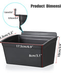 Single black heavy duty plastic slatwall bin from 15 Piece Slatwall Bins Set For Garage And Workshop Storage with dimensions.