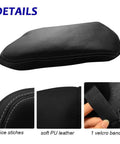 Lexus NX Center Console Armrest Cover 2015-2021 Full Coverage Protector with white stitching and easy slip-on fit details