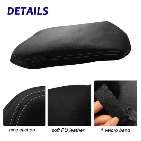 Lexus NX Center Console Armrest Cover 2015-2021 Full Coverage Protector with white stitching and easy slip-on fit details