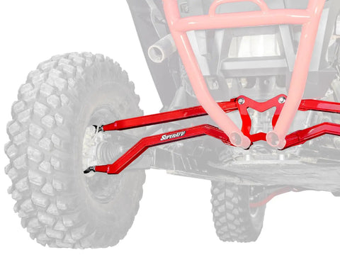Heavy Duty Arched Boxed Rear Radius Arms For Polaris RZR XP Turbo And XP 4 Turbo 2016 Plus Red, rear view