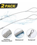 2 Pack Heavy Duty Gate Latch Cables Made From Stainless Steel Rust Proof Gate Opener Cords for Outdoor Wooden Fences