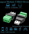 4 Pack USB 2.0 Type A Male Female To 4 Pin Screw Terminal Block Connector Adapters shown with USB to 4-pin interface