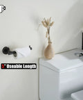 Oil Rubbed Bronze Stainless Steel Bathroom Hardware Set Five Piece Wall Mount Kit with toilet paper holder in use