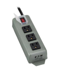 3-Outlet Heavy Duty Power Strip With Metal Housing, Mountable Wall Or Under Desk, 9 Ft Cord, On Off Switch Cover, Ideal For Garage Shop