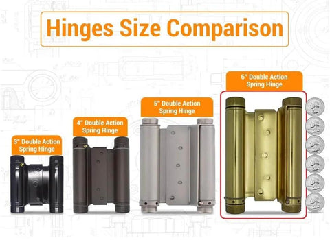 Heavy Duty 6 Inch Double Action Swinging Door Hinges For Saloon And Cafe Bar Doorways Commercial Grade With Adjustable Tension For High Traffic Use Gloss Black Finish 1 Unit