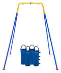 Foldable Kids Swing Stand With Four Sandbags, Sturdy Heavy Duty Metal A Frame For Indoor Or Outdoor Backyard Use, Kid Safe