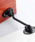 Heavy Duty Sliding Barn Door Hardware Kit Includes Two Premium 3 Inch Steel Hook And Eye Latch on wooden surface with smooth finish.